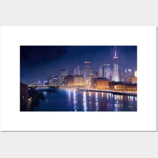 Night Cityscape Posters and Art